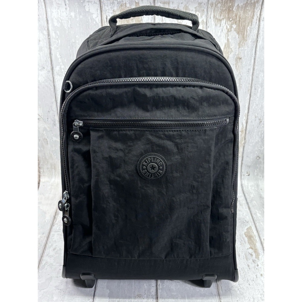 Kipling Gaze Large Rolling Backpack Black Wheeled Travel Bag Trolley